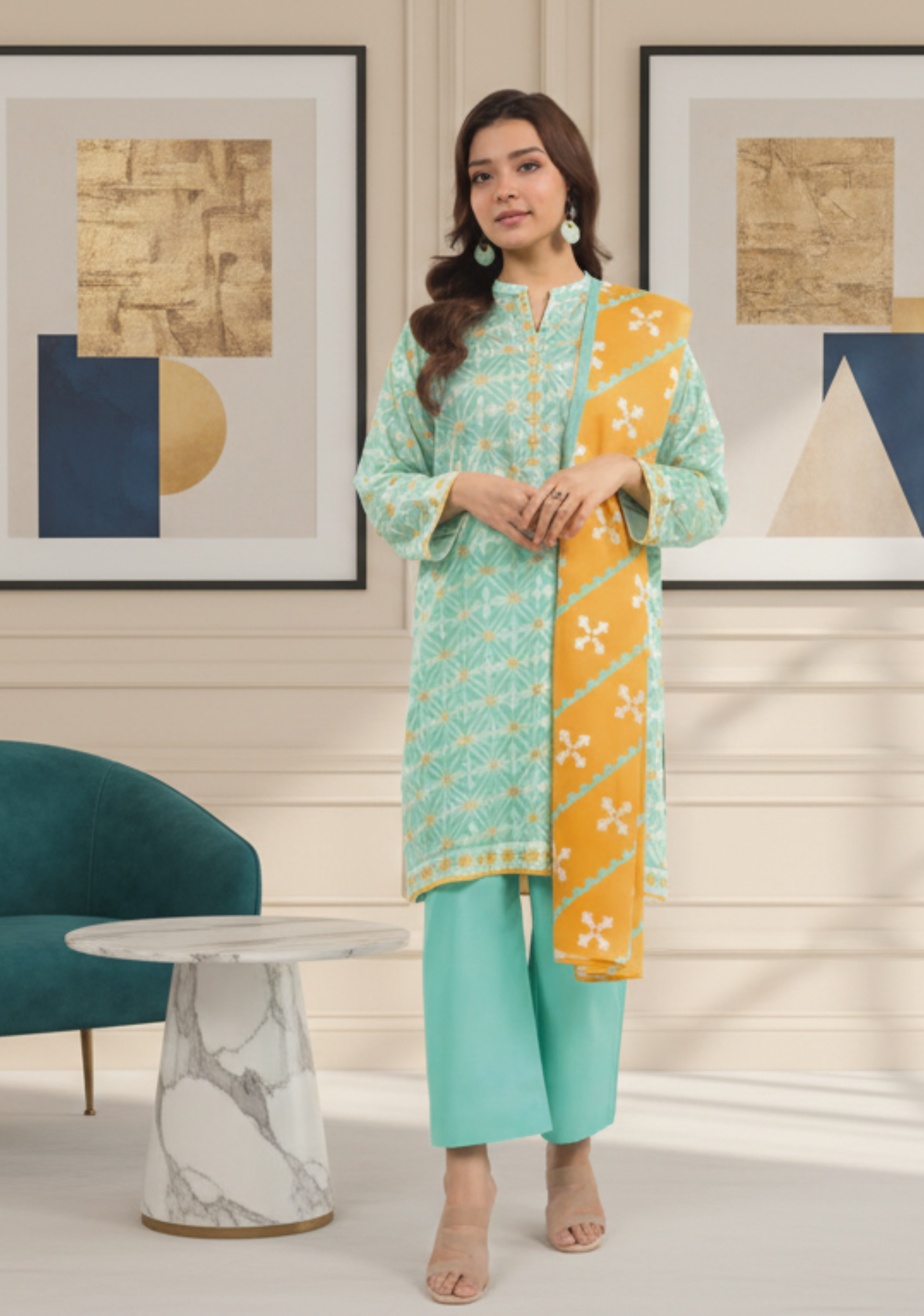 Alkaram Printed Luxury Lawn 3pc D03