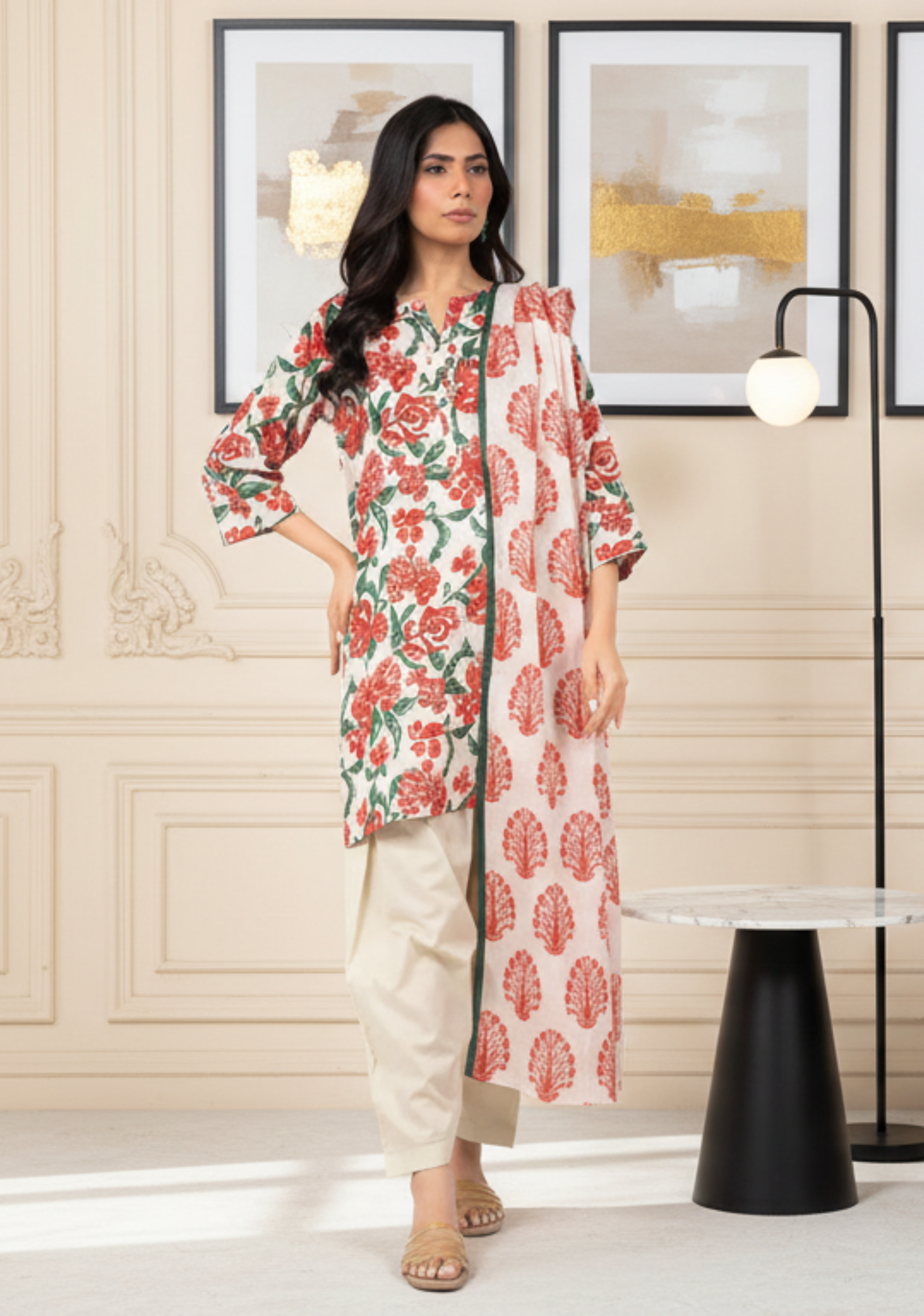 Alkaram Printed Luxury Lawn 3pc D01