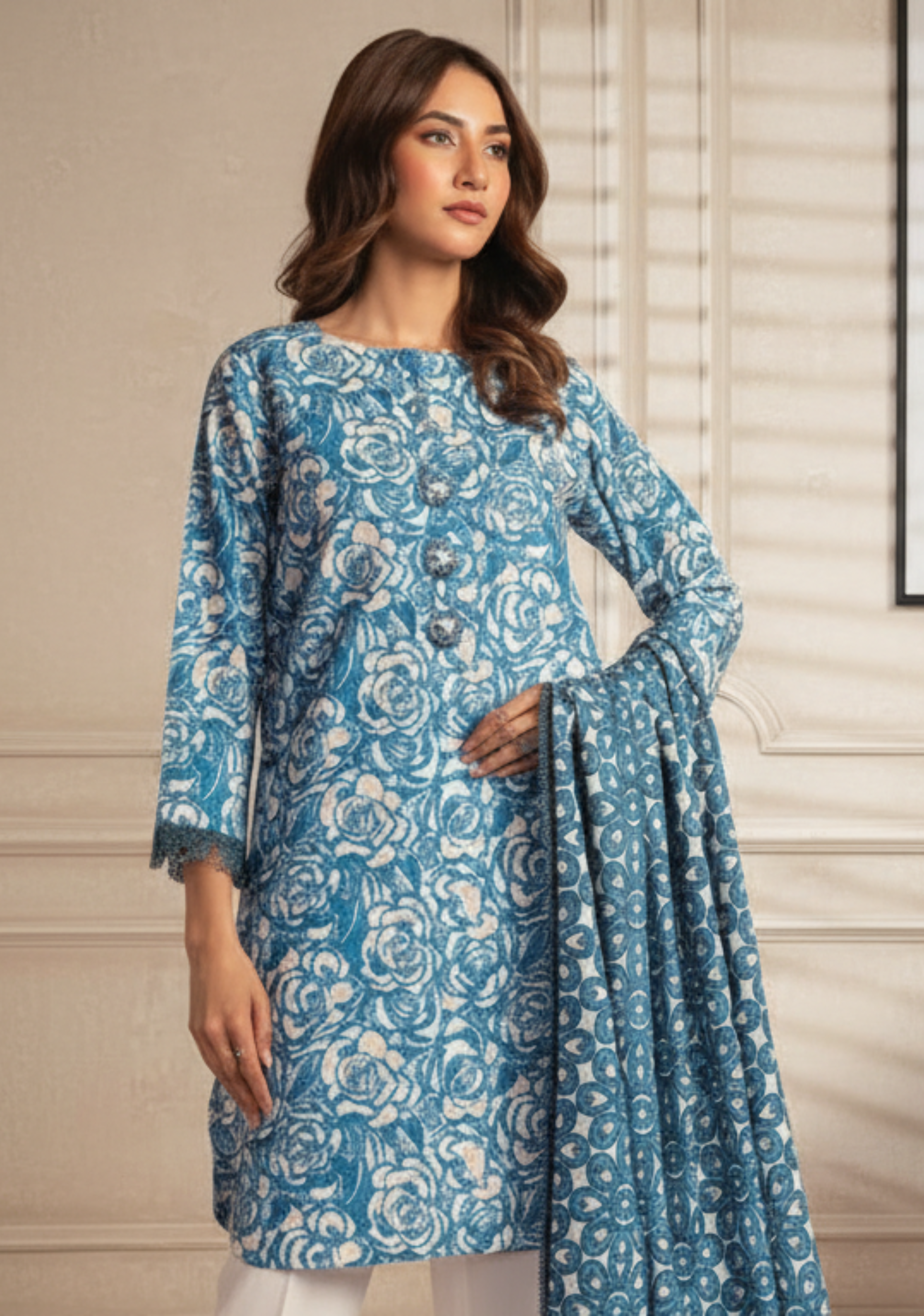 Alkaram Printed Luxury Lawn 3pc D04