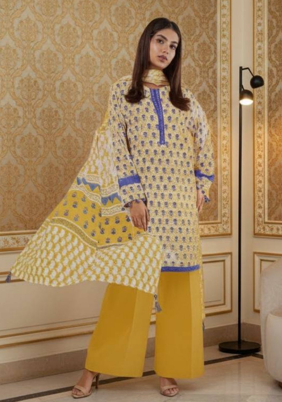 Alkaram Luxury Lawn 3Pc Suit Vol-1 D1