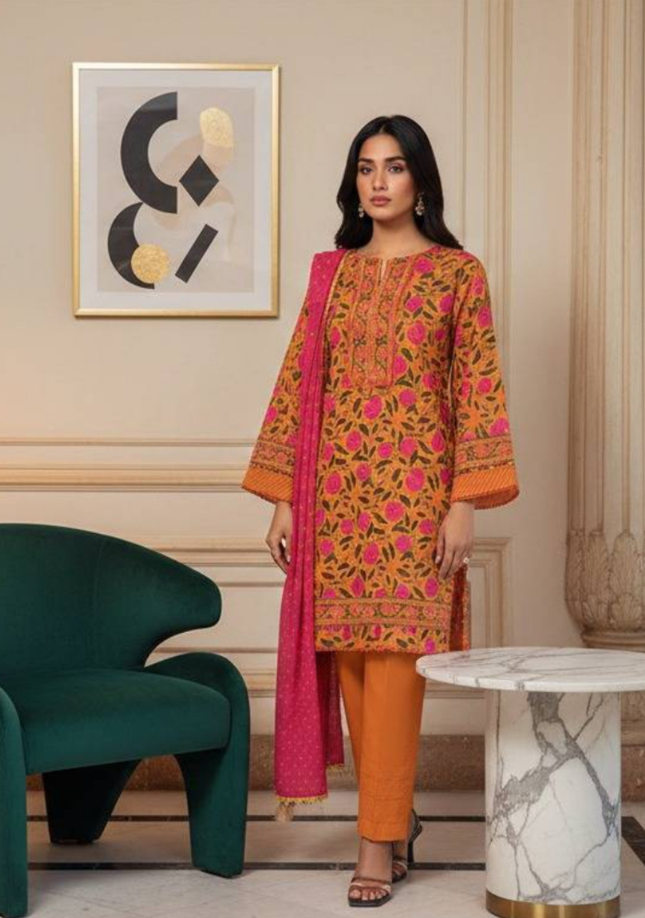 Alkaram Luxury Lawn 3Pc Suit Vol-1 D6