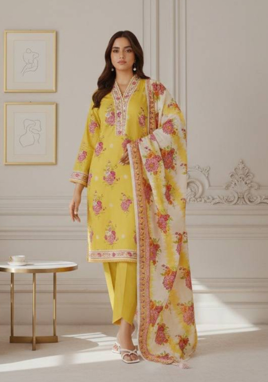 Alkaram Luxury Lawn 3Pc Suit Vol-1 D7