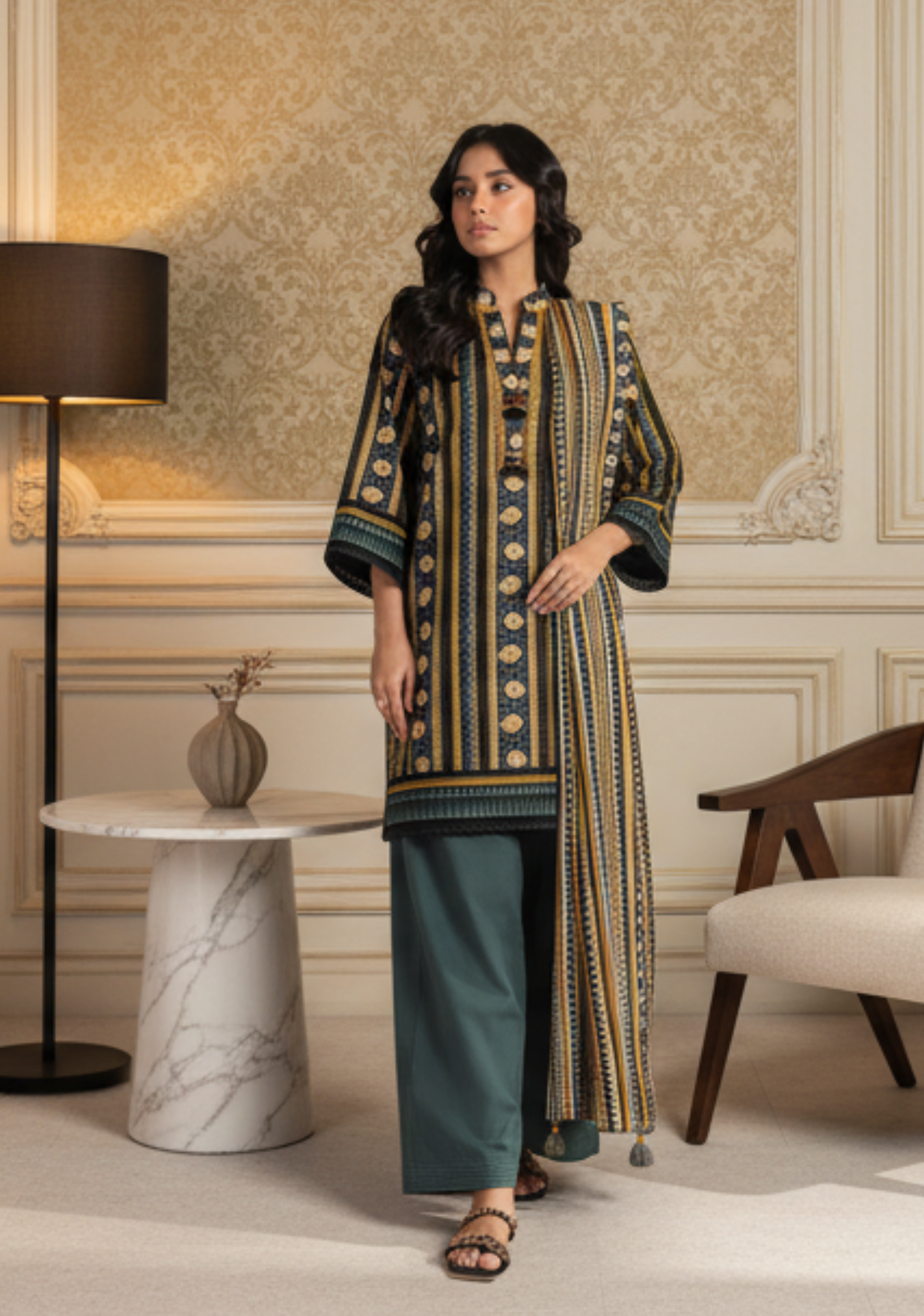 Alkaram Printed Luxury Lawn 3pc D07