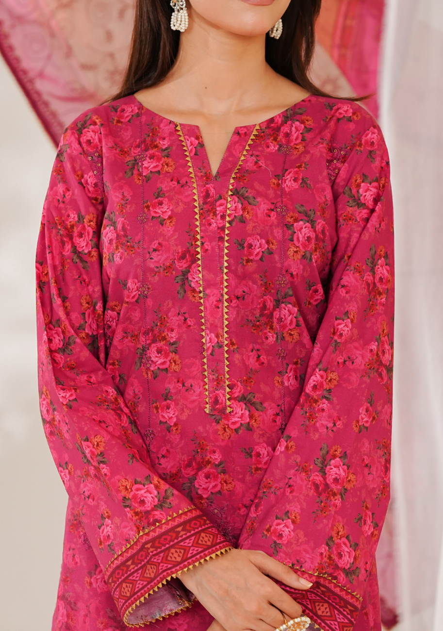 VS-Zynah Chikankari Embroidered 3pc D1