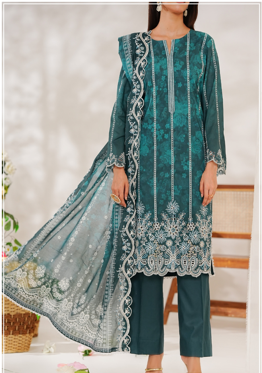 VS-Zynah Chikankari Emroidered 3pc D4