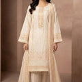 Bareeze White Embroidered Stone Chickankari Lawn 3pc D5