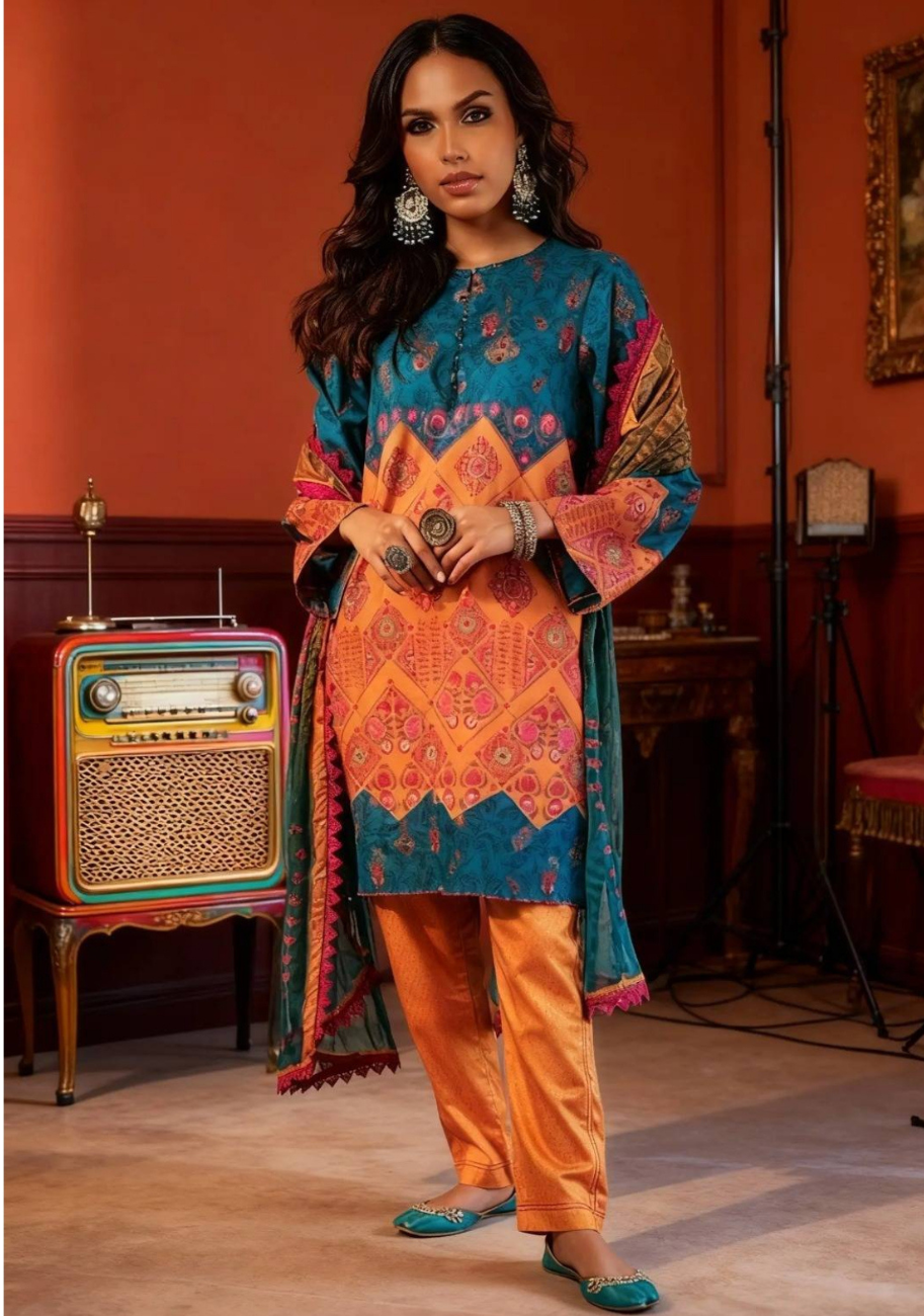 Mizaj By Bin Inam Printed Lawn 3pc Vol.1 D6