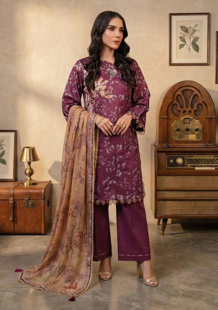 Mizaj By Bin Inam Printed Lawn 3pc Vol.1 D7
