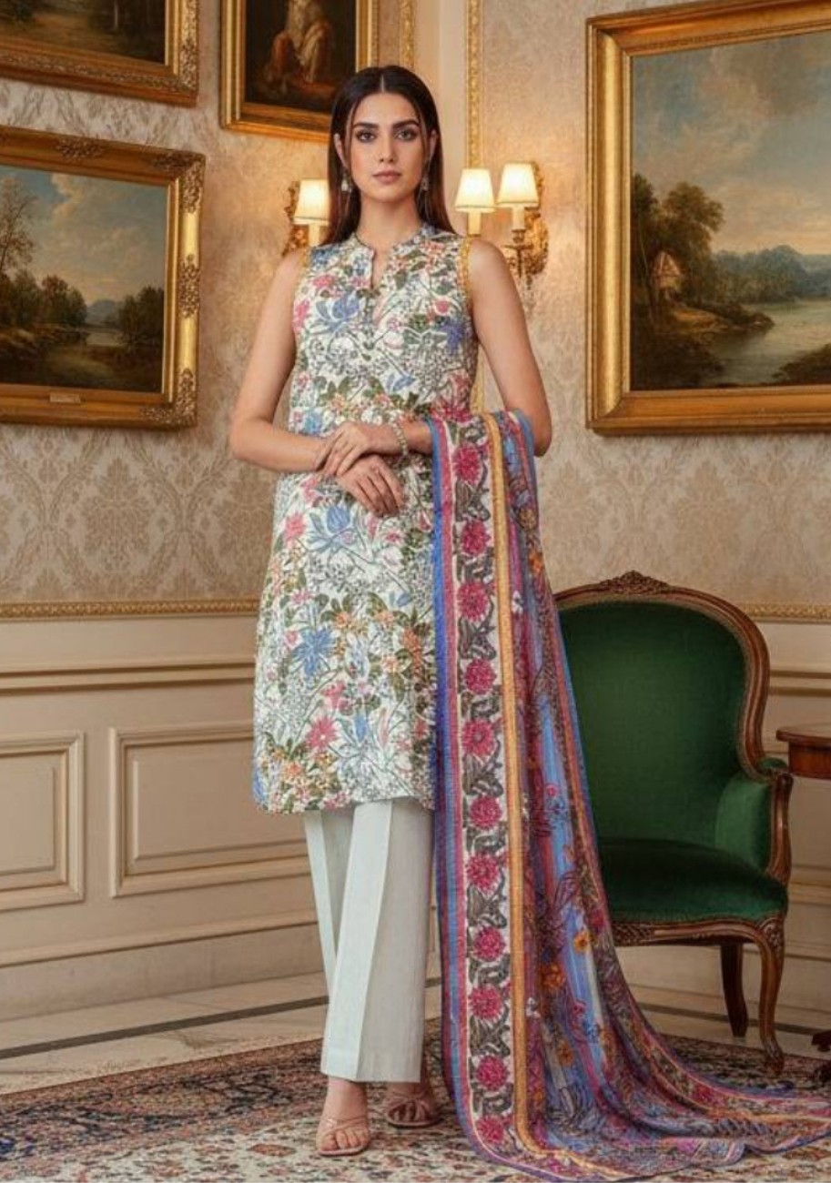 SAYA Premium Printed Lawn 3Pc Vol.04-D6