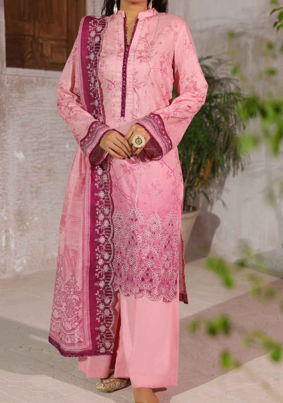 VS-Zynah Premium Chikankari Embroidered 3pc Vol.13 D3