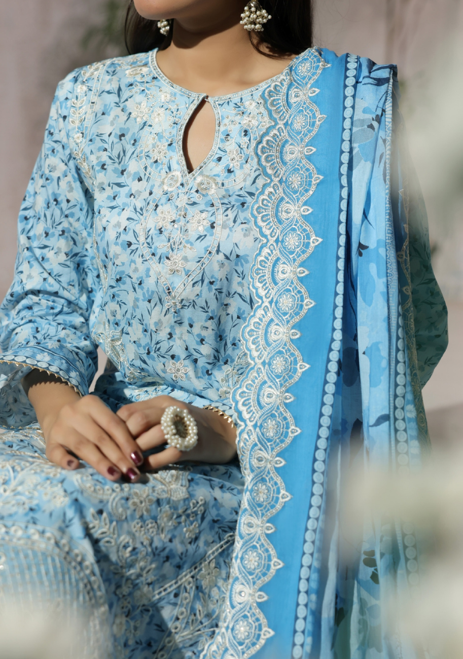 VS-Zynah Premium Chikankari Embroidered 3pc Vol.13 D4