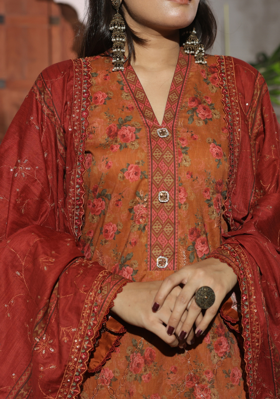 VS-Zynah Premium Chikankari Embroidered 3pc Vol.13 D5