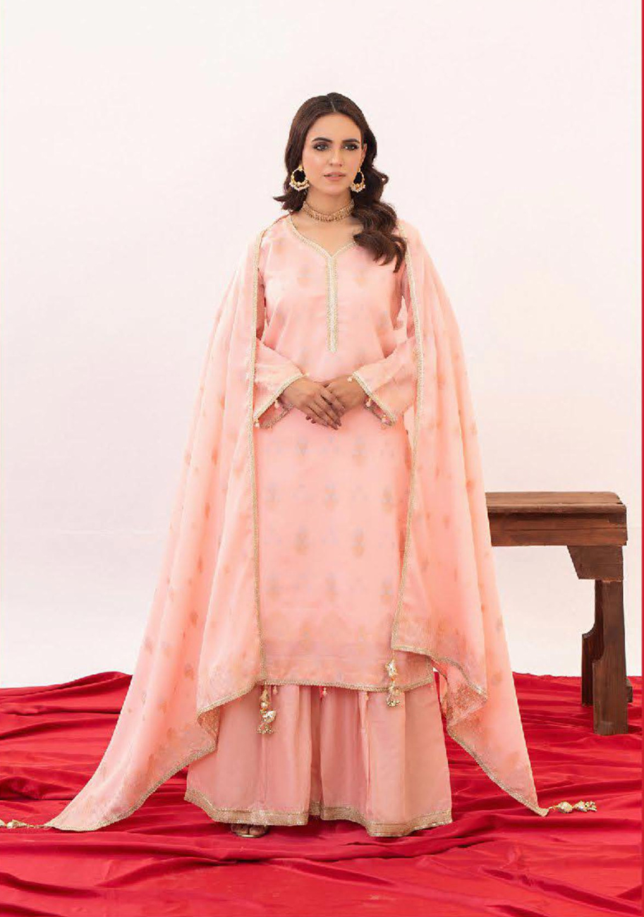 Zesh Women's Printed Jacquard 3pc Suit Vol-2 D1