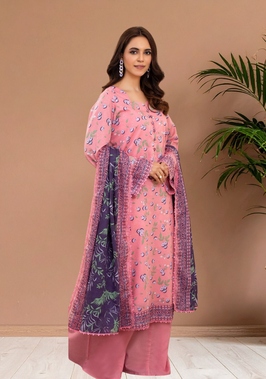 Zesh Women's Printed Lawn 3pc Suit Vol-1 D1