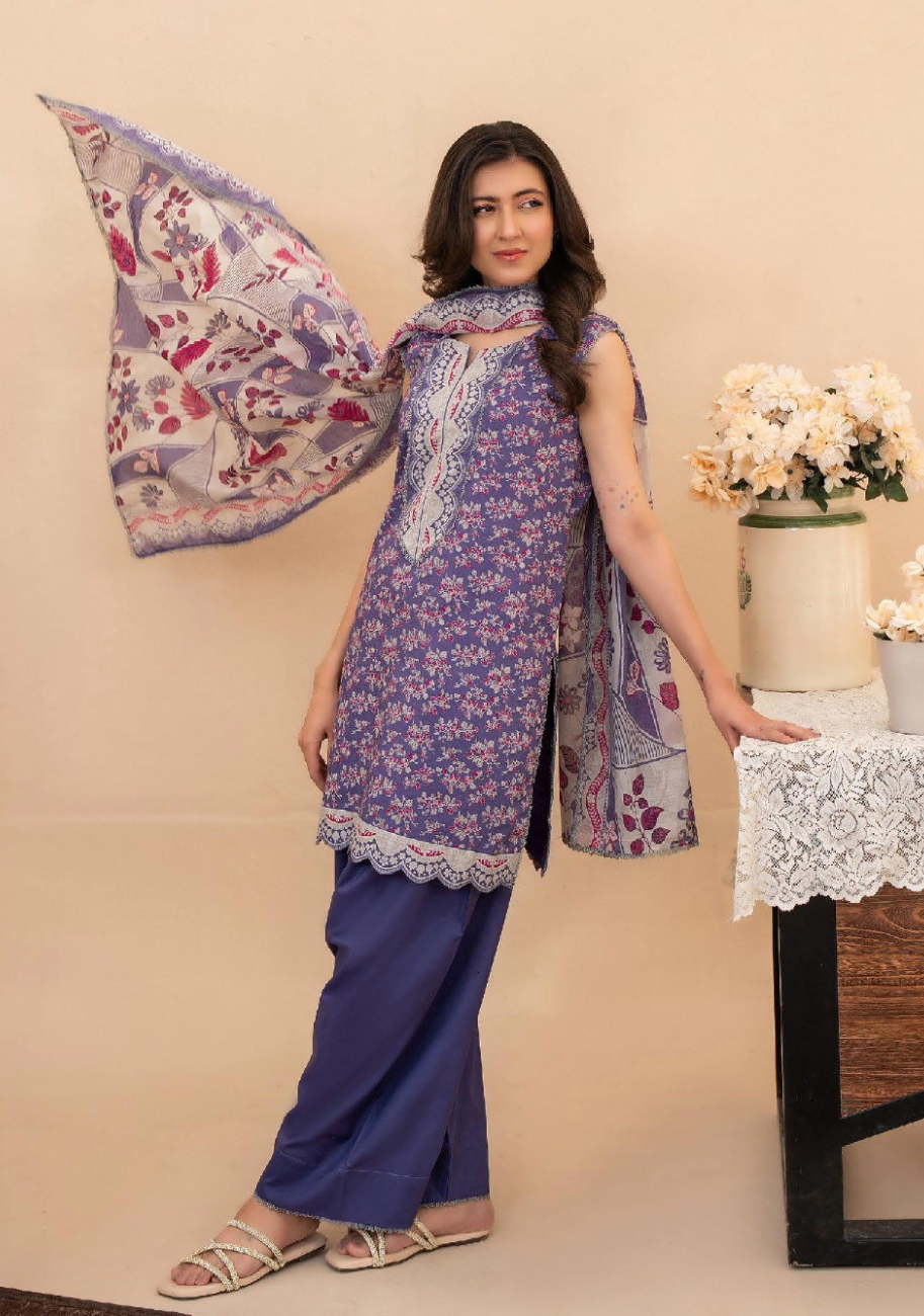 Zesh Women's Printed Lawn 3pc Suit Vol-1 D11