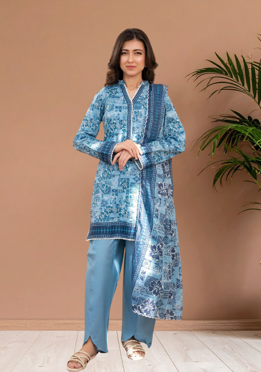 Zesh Women's Printed Lawn 3pc Suit Vol-1 D2