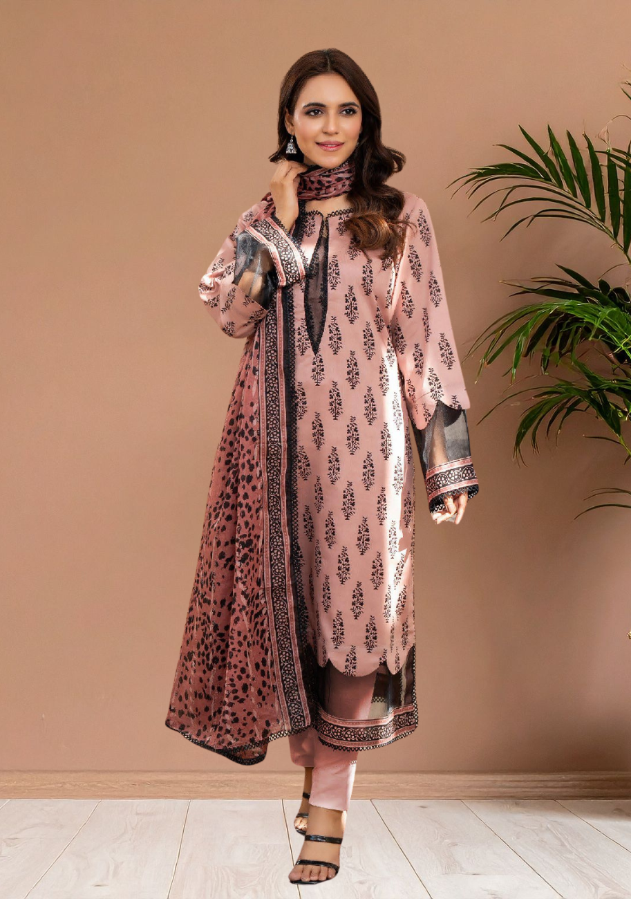 Zesh Women's Printed Lawn 3pc Suit Vol-1 D3