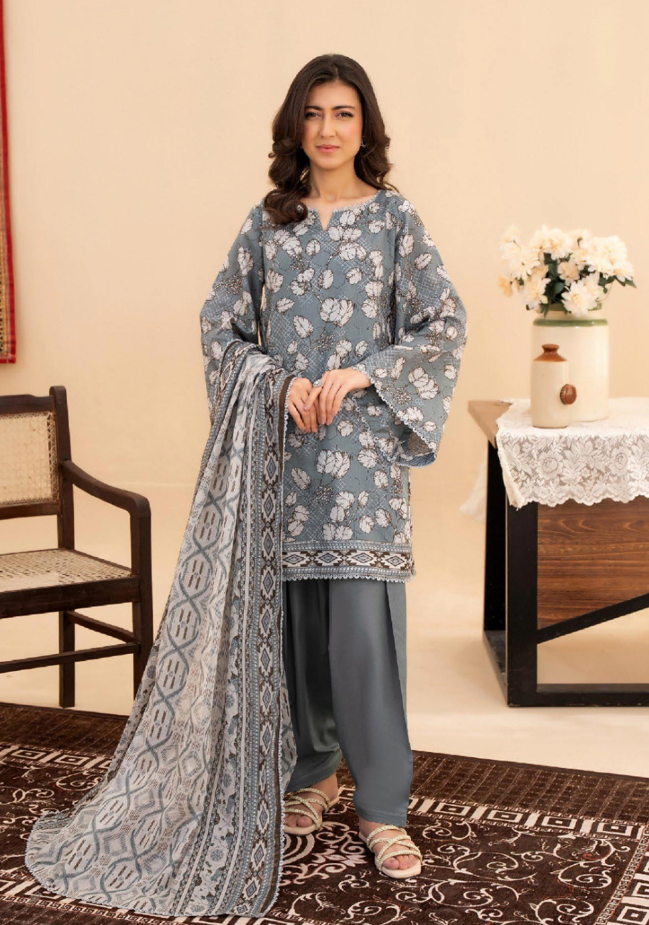Zesh Women's Printed Lawn 3pc Suit Vol-1 D7