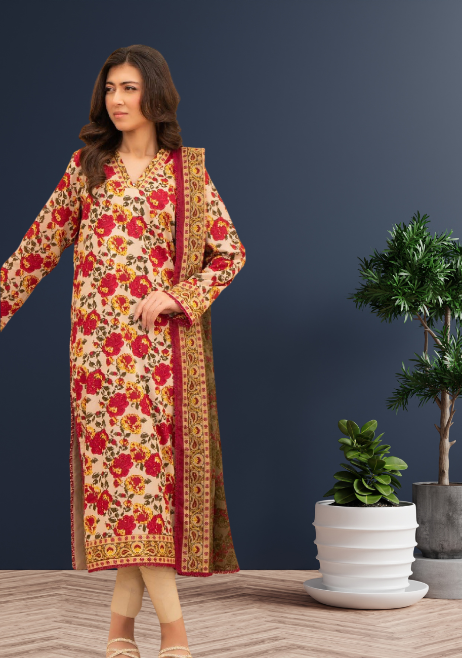 Zesh Women's Printed Lawn 3pc Suit Vol-1 D9