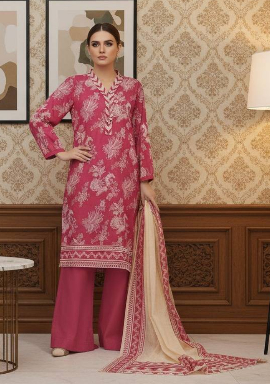 MTJ Luxury Printed LAwn 3pc Summer Suit Vol-3 D5