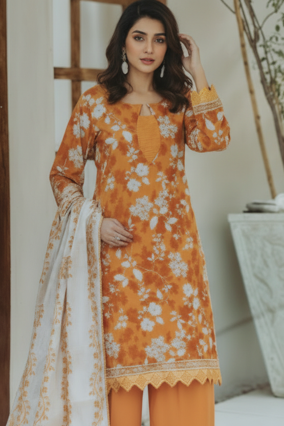 Bin Inam V9 Printed Premium Lawn 3pc D12