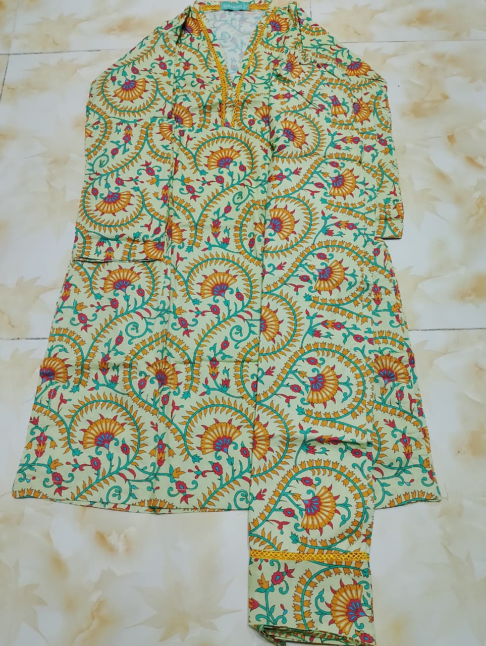 Bin Saeed Luxury Stitched Printed Lawn 2pc Suit D12