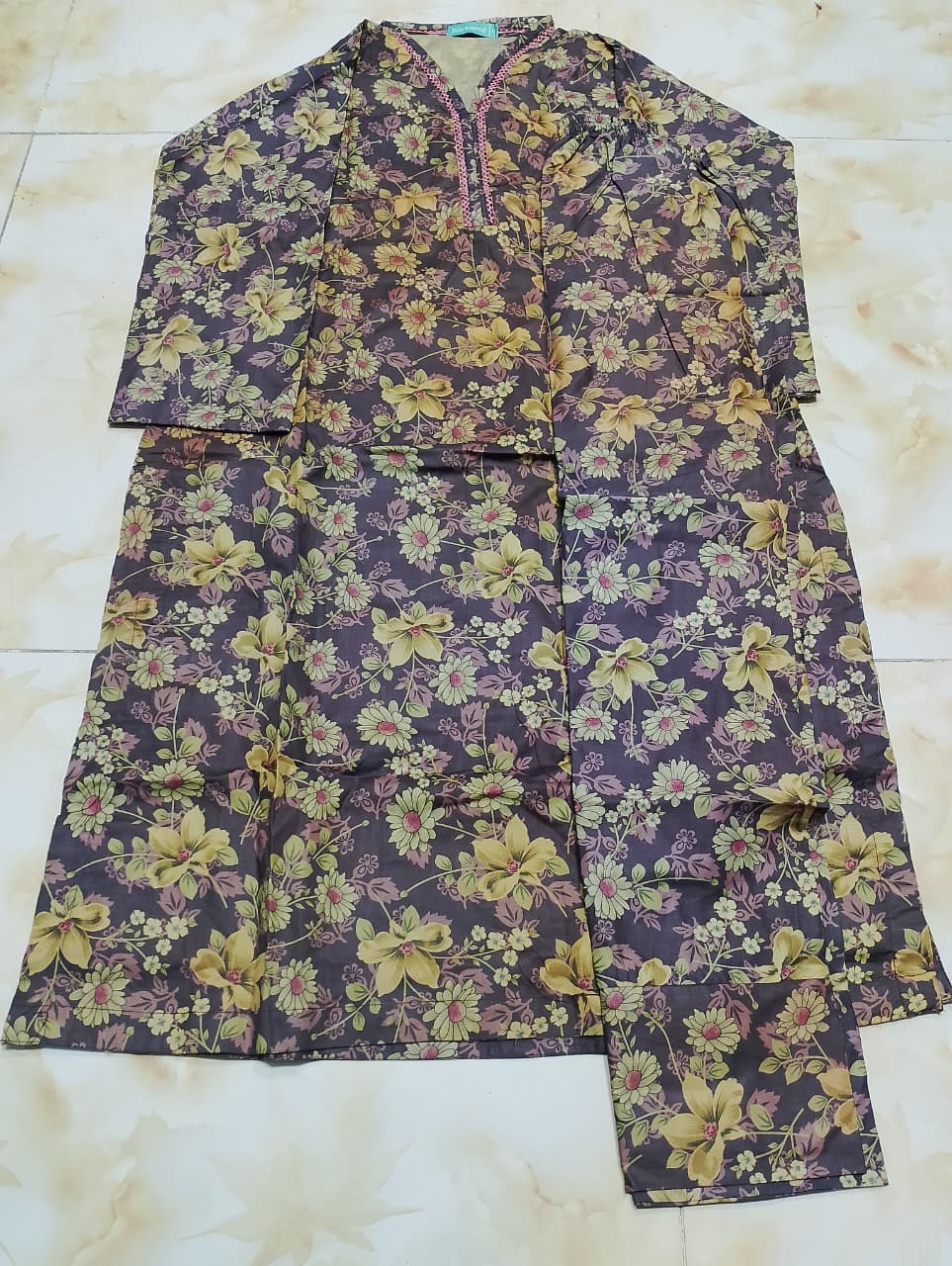 Bin Saeed Luxury Stitched Printed Lawn 2pc Suit D16