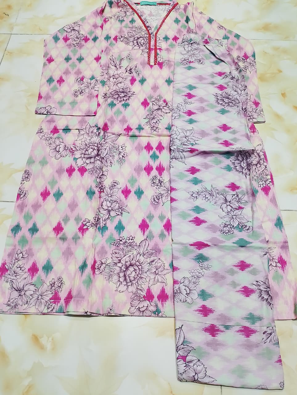 Bin Saeed Luxury Stitched Printed Lawn 2pc Suit D2