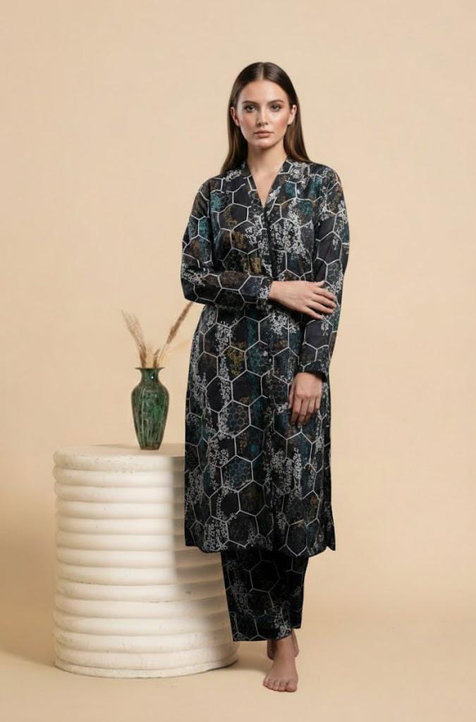 Bin Saeed Luxury Stitched Printed Lawn 2pc Suit D3