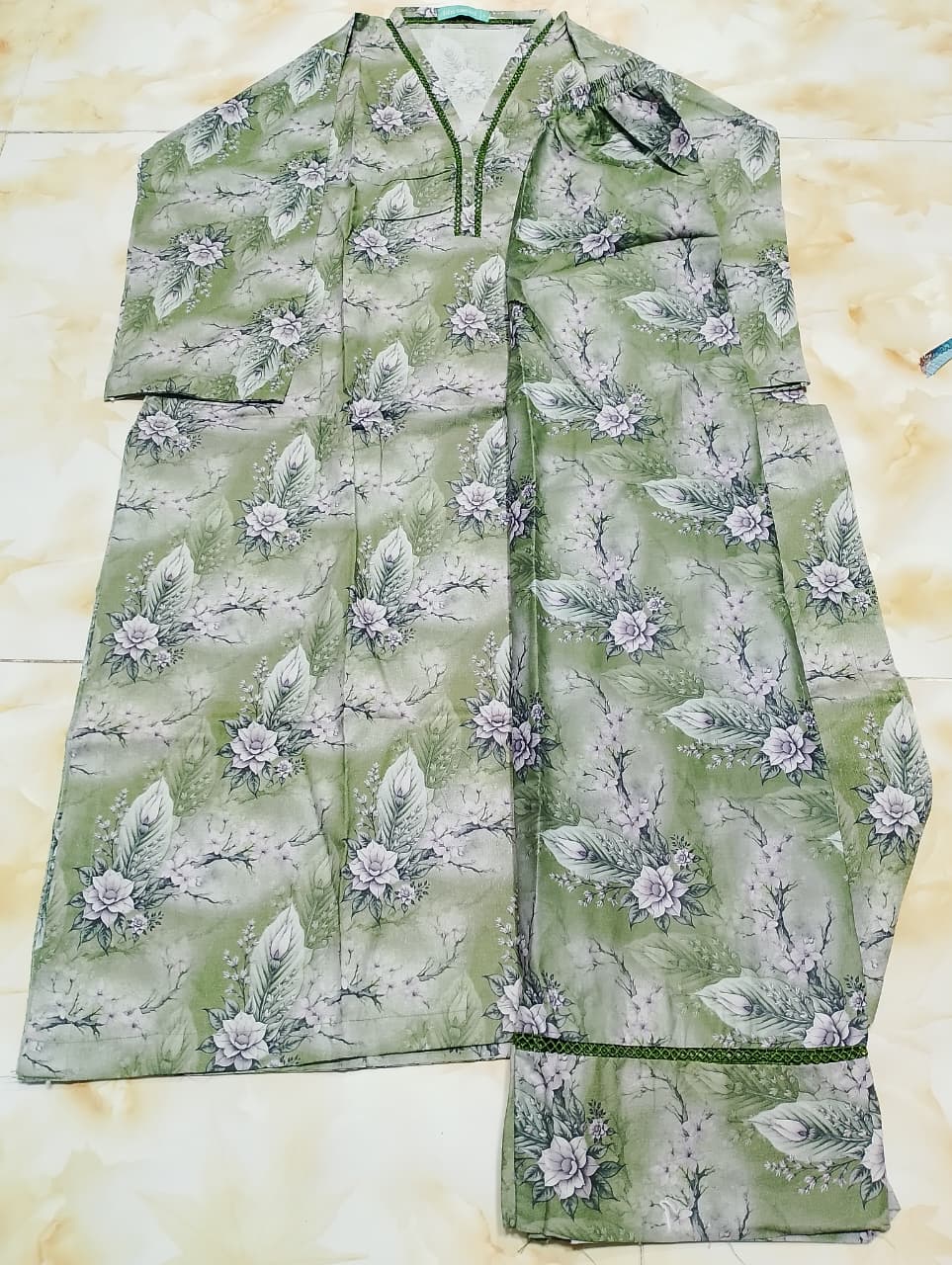 Bin Saeed Luxury Stitched Printed Lawn 2pc Suit D4