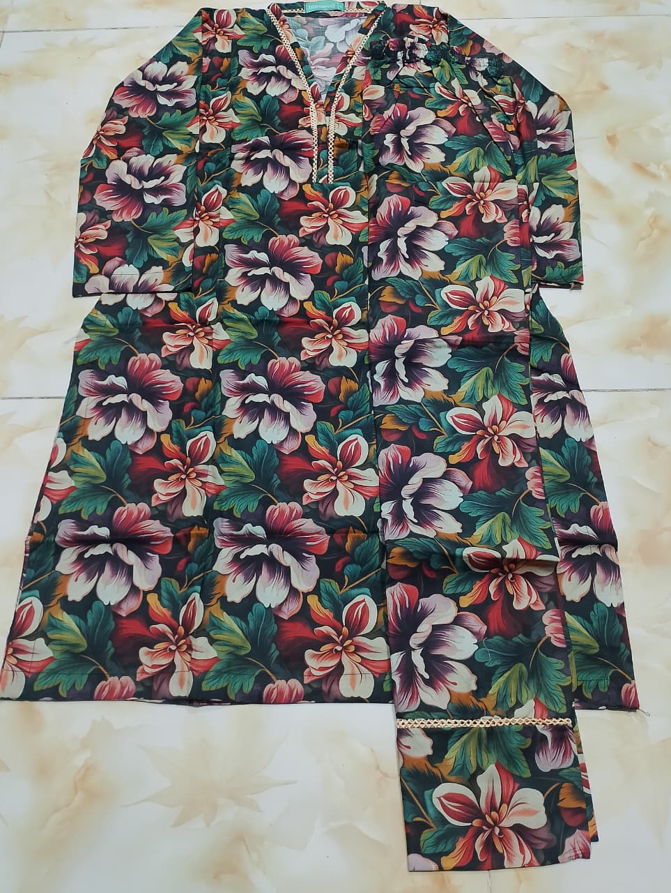 Bin Saeed Luxury Stitched Printed Lawn 2pc Suit D6