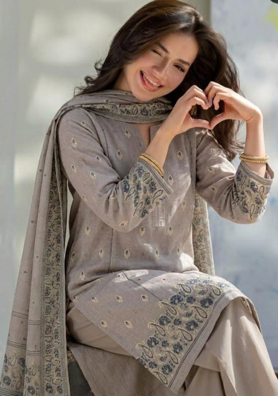 Bin Inam Signature Jaquard Printed 3pc Vol.02 D1