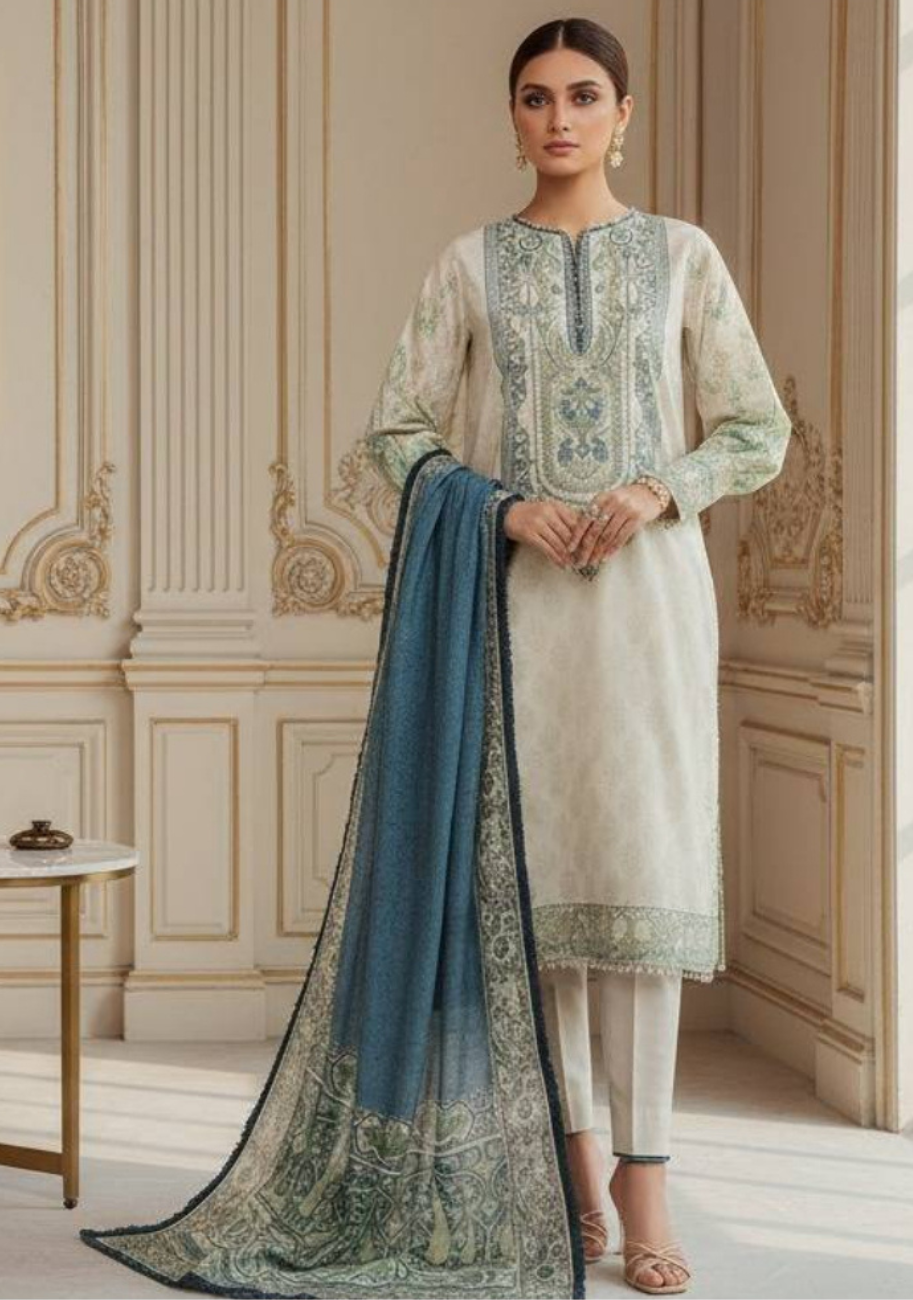 Punjnad by J. Printed Lawn 3pc Ladies Suit D8