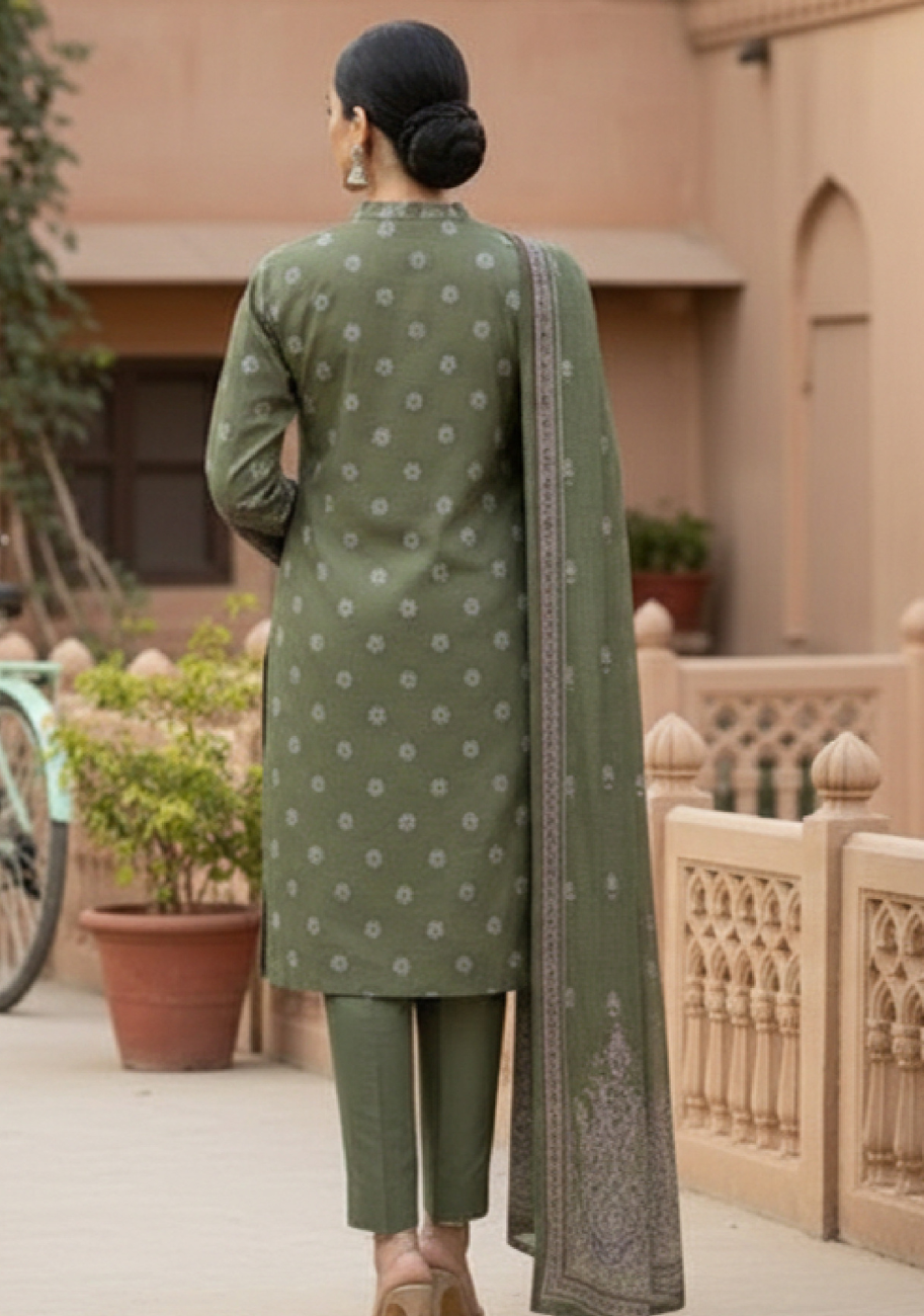 Bin Inam Signature Jaquard Printed Lawn Ladies 3pc Suit D6