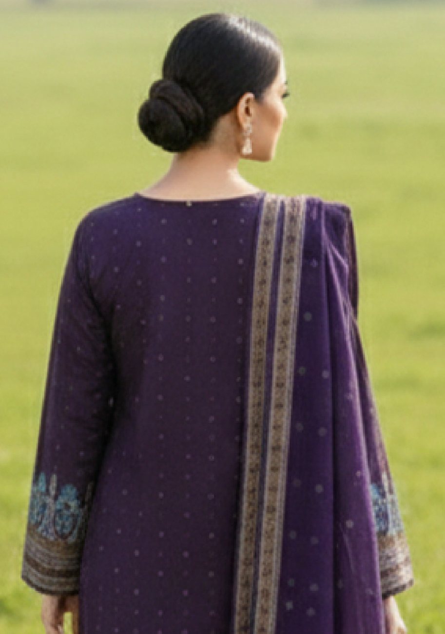 Bin Inam Signature Jaquard Printed Lawn Ladies 3pc Suit D2