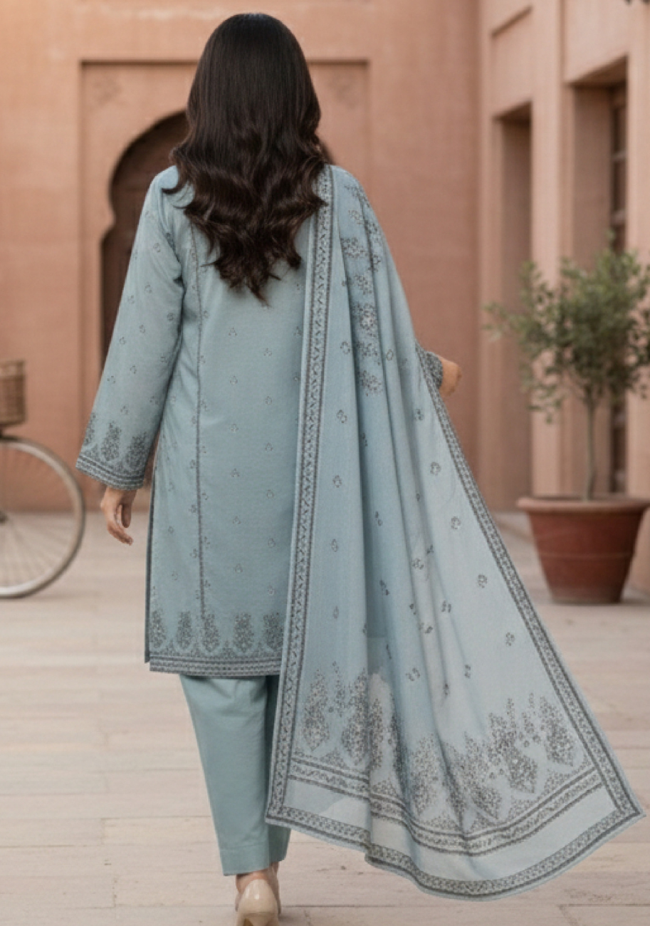 Bin Inam Signature Jaquard Printed Lawn Ladies 3pc Suit D4