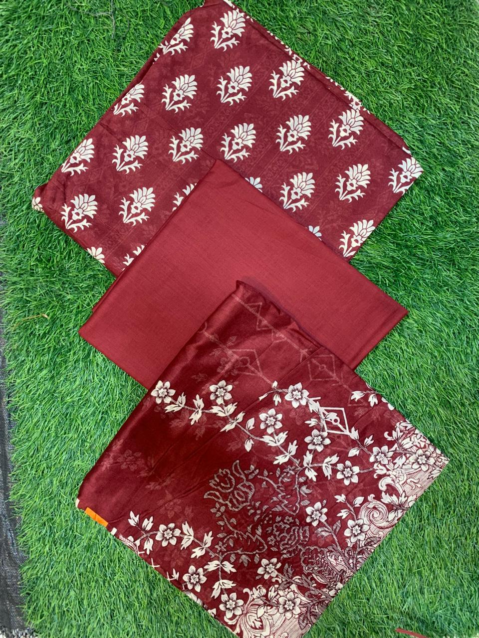 Diners Printed Luxury Lawn 3pc Summer Suit-D4