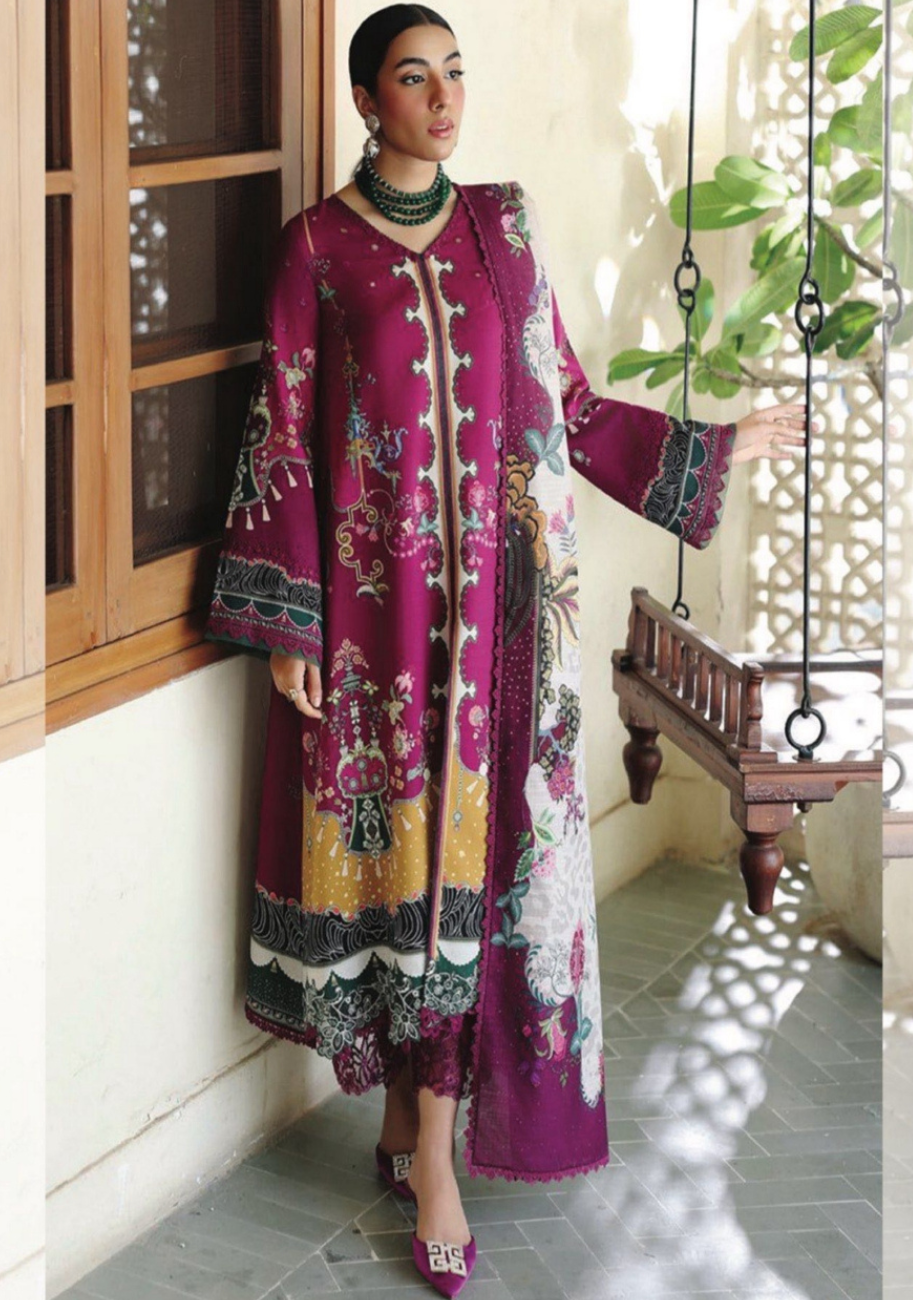 Agha Noor Women's Printed Lawn 3pc Suit Vol-1 D7