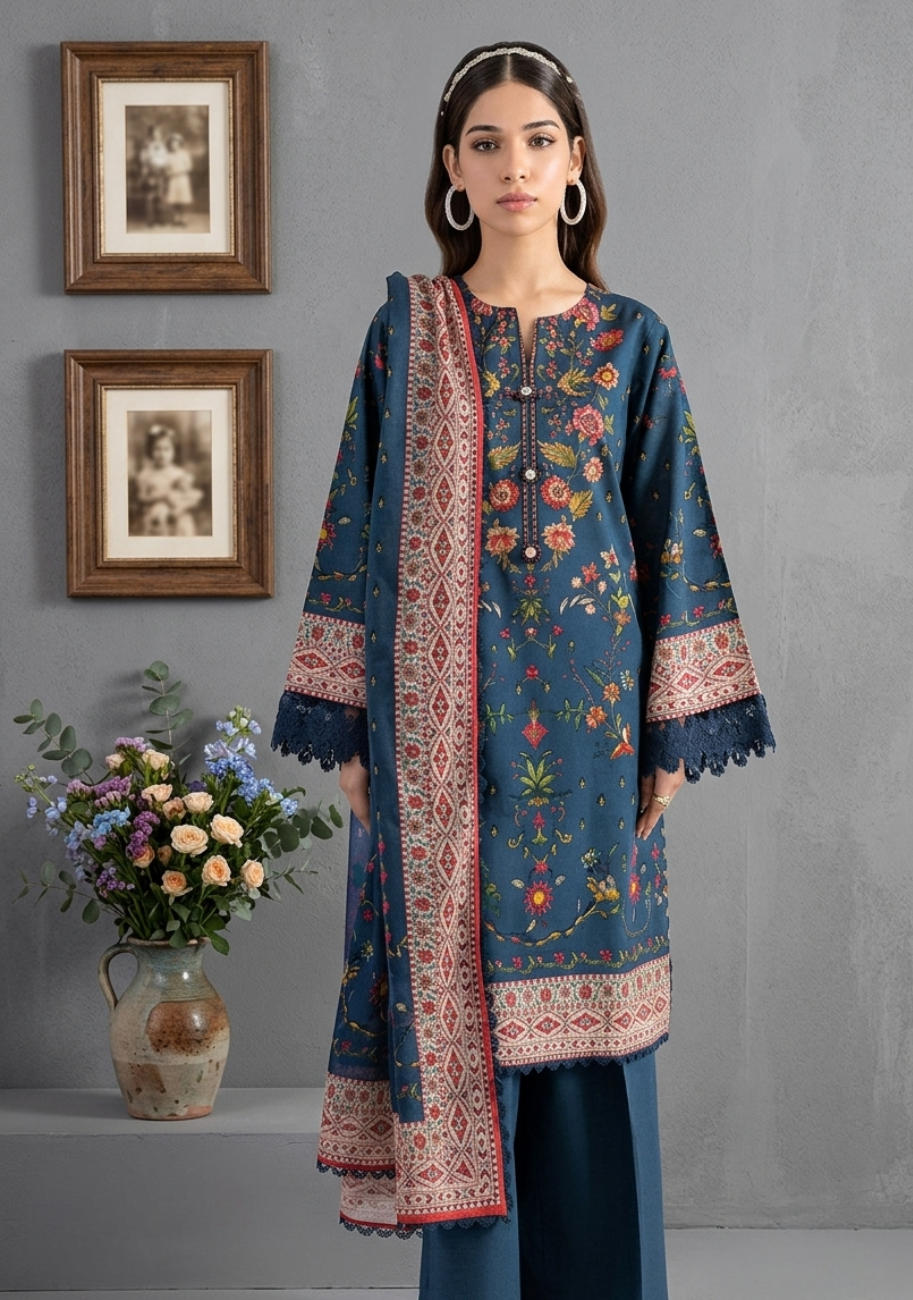 Bonanza Satrangi Prinetd Lawn 3pc Vol-1-D3