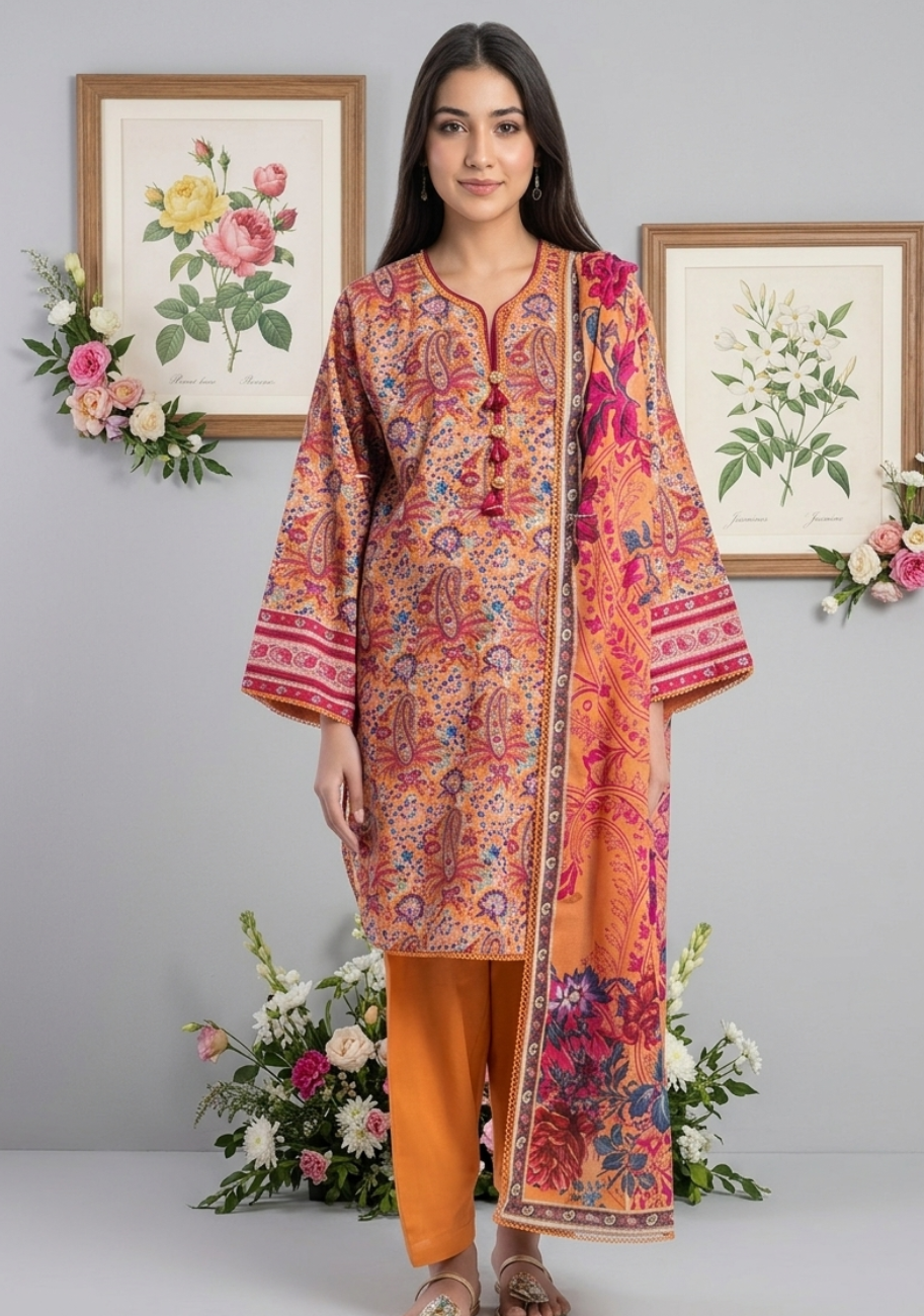 Bonanza Satrangi Prinetd Lawn 3pc Vol-1-D5