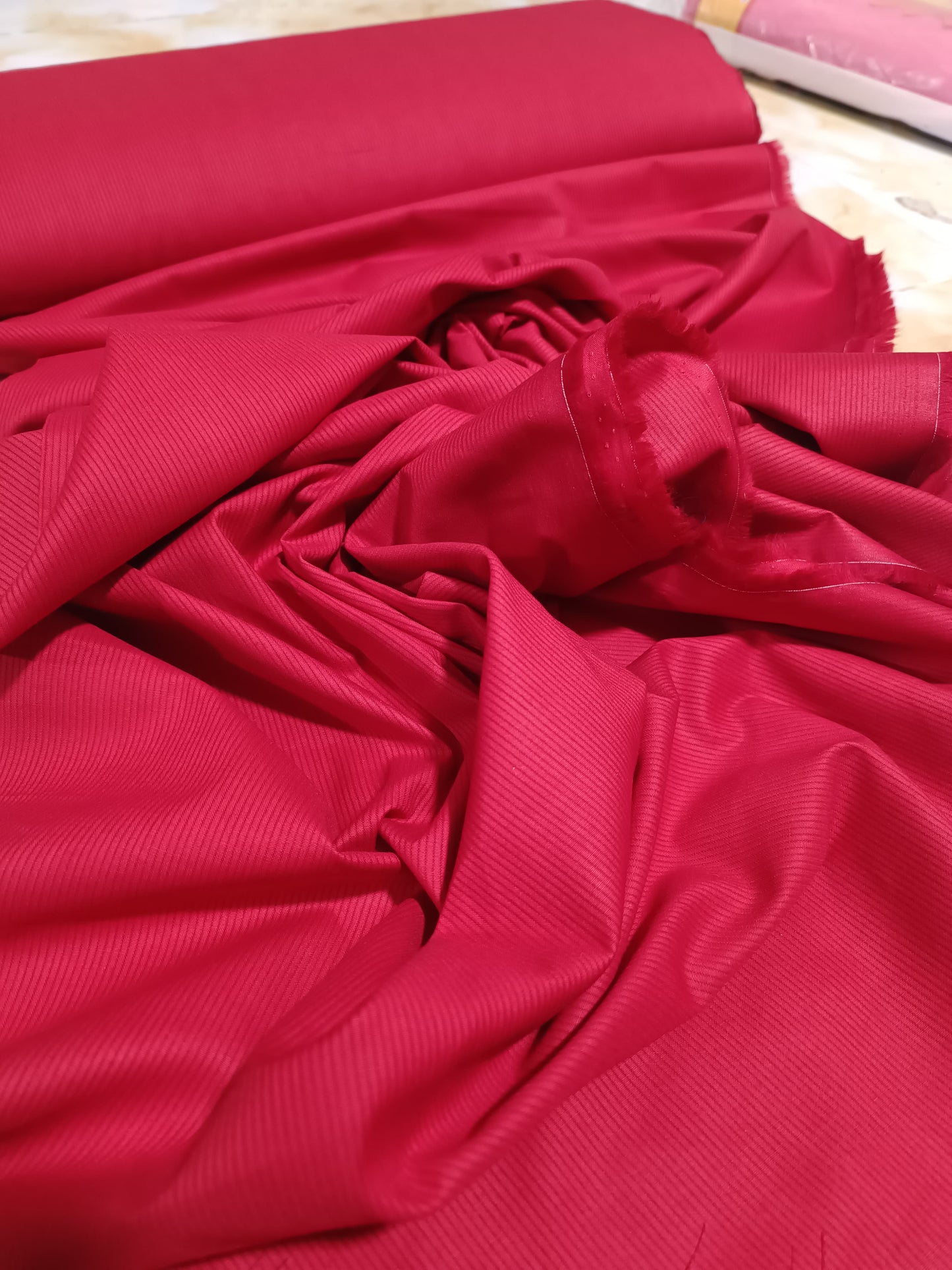 PLAIN INDIAN DORIYA TROUSER IN FRESH RED