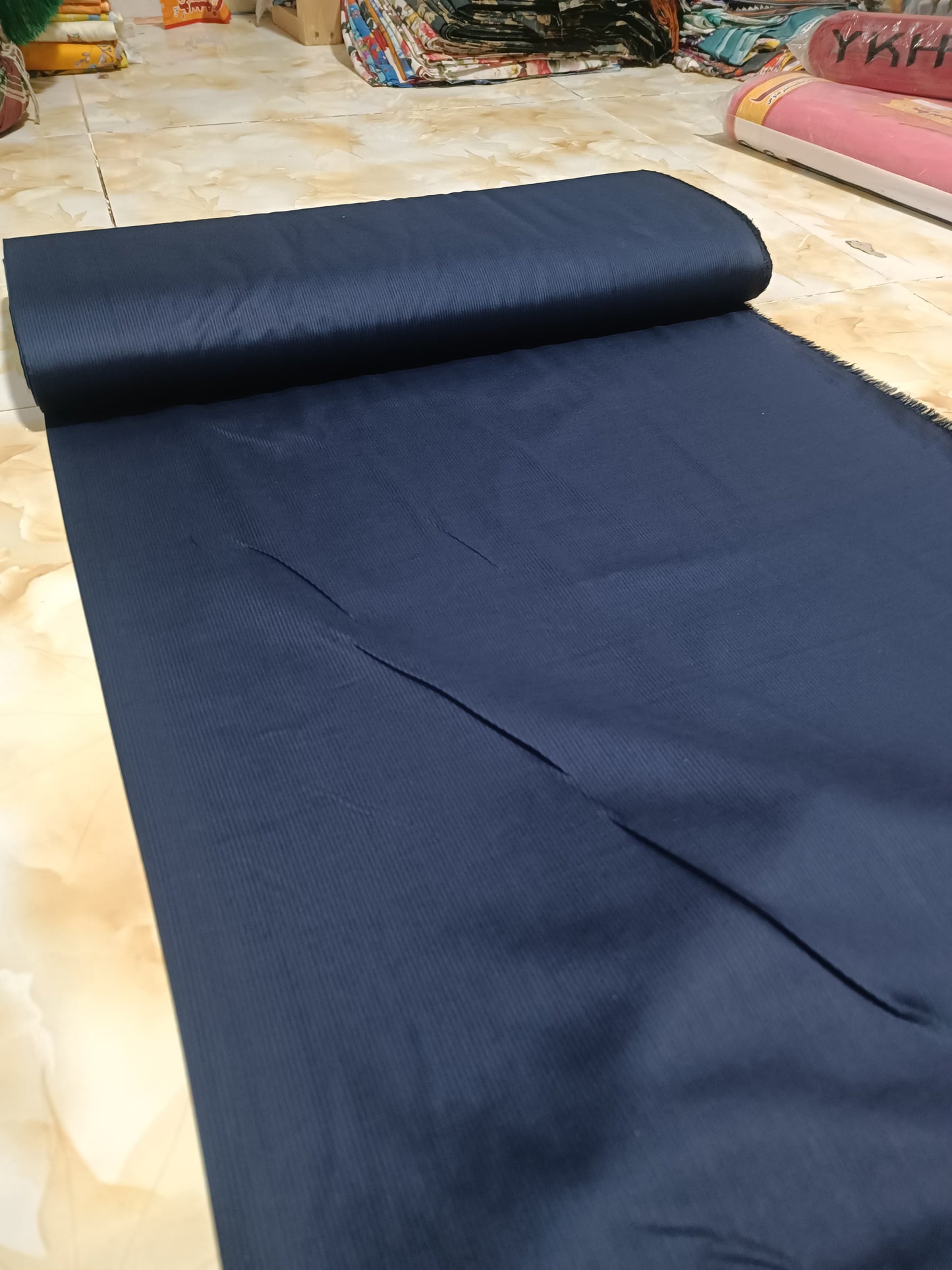 PLAIN INDIAN DORIYA TROUSER IN NAVY BLUE