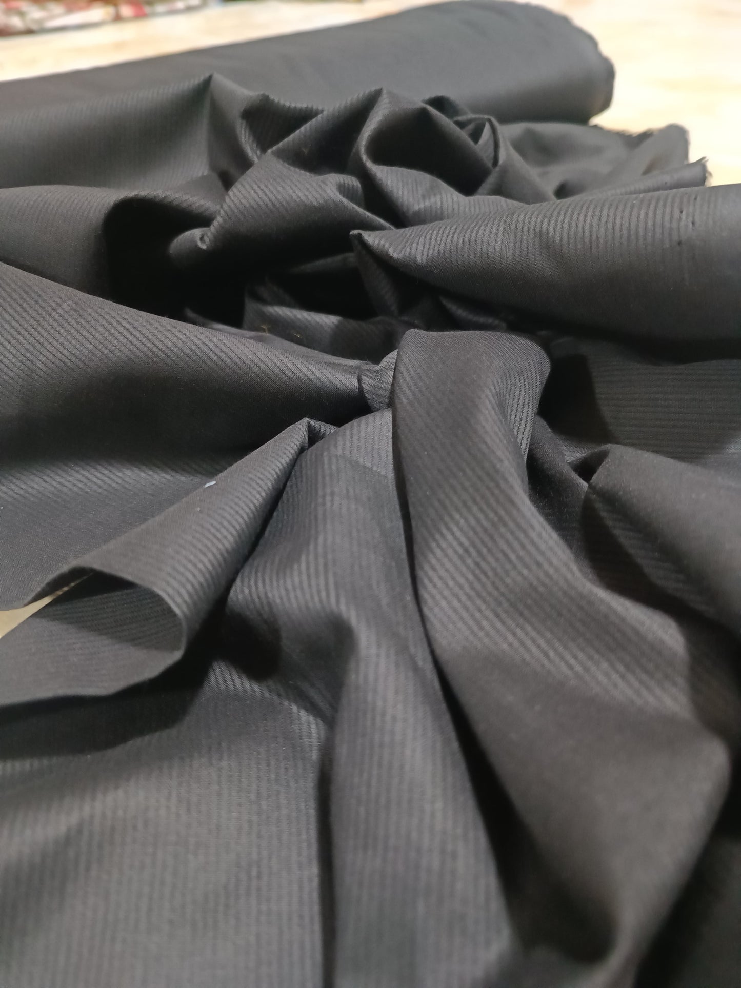 PLAIN INDIAN DORIYA TROUSER IN JET BLACK