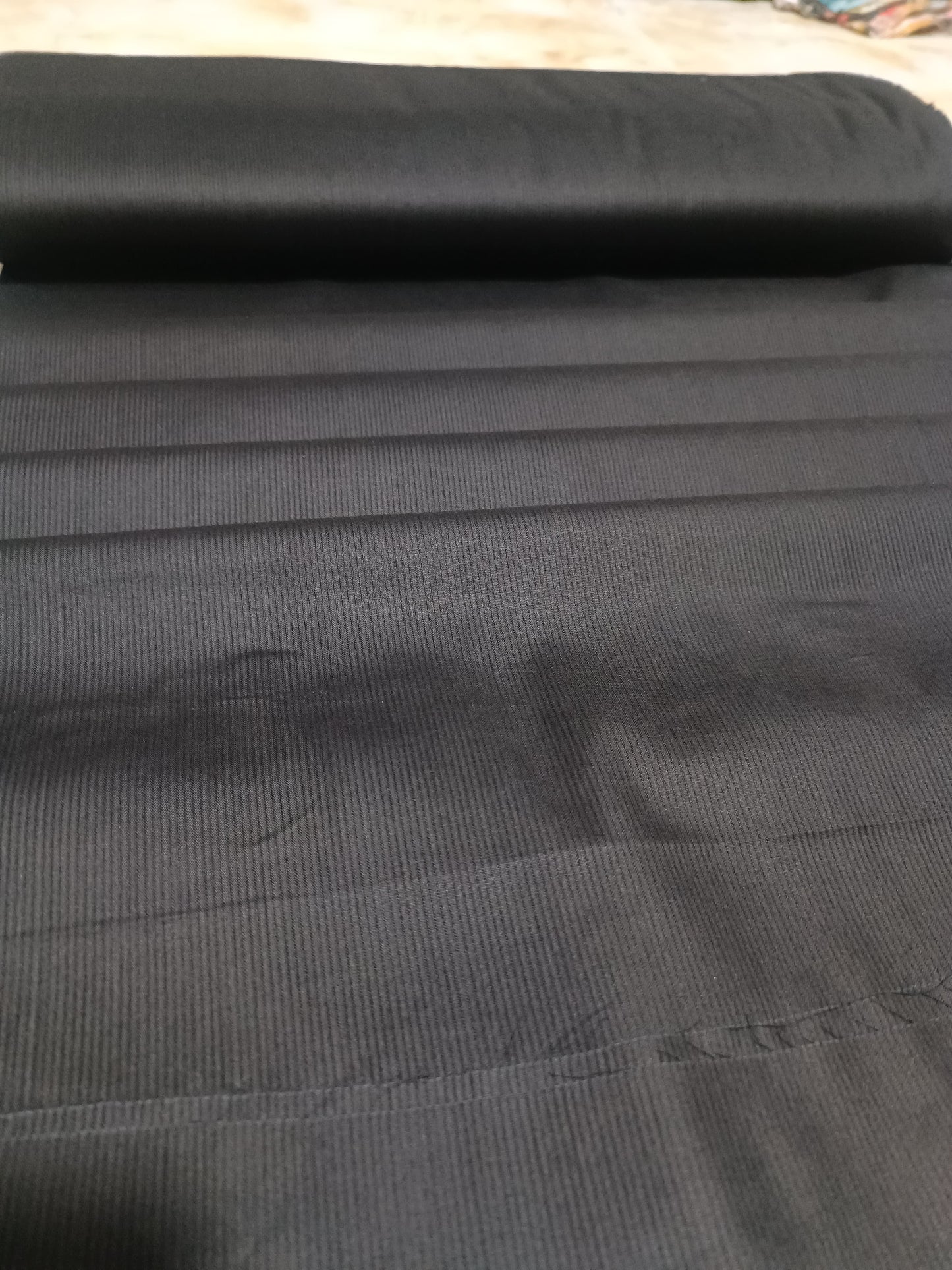 PLAIN INDIAN DORIYA TROUSER IN JET BLACK
