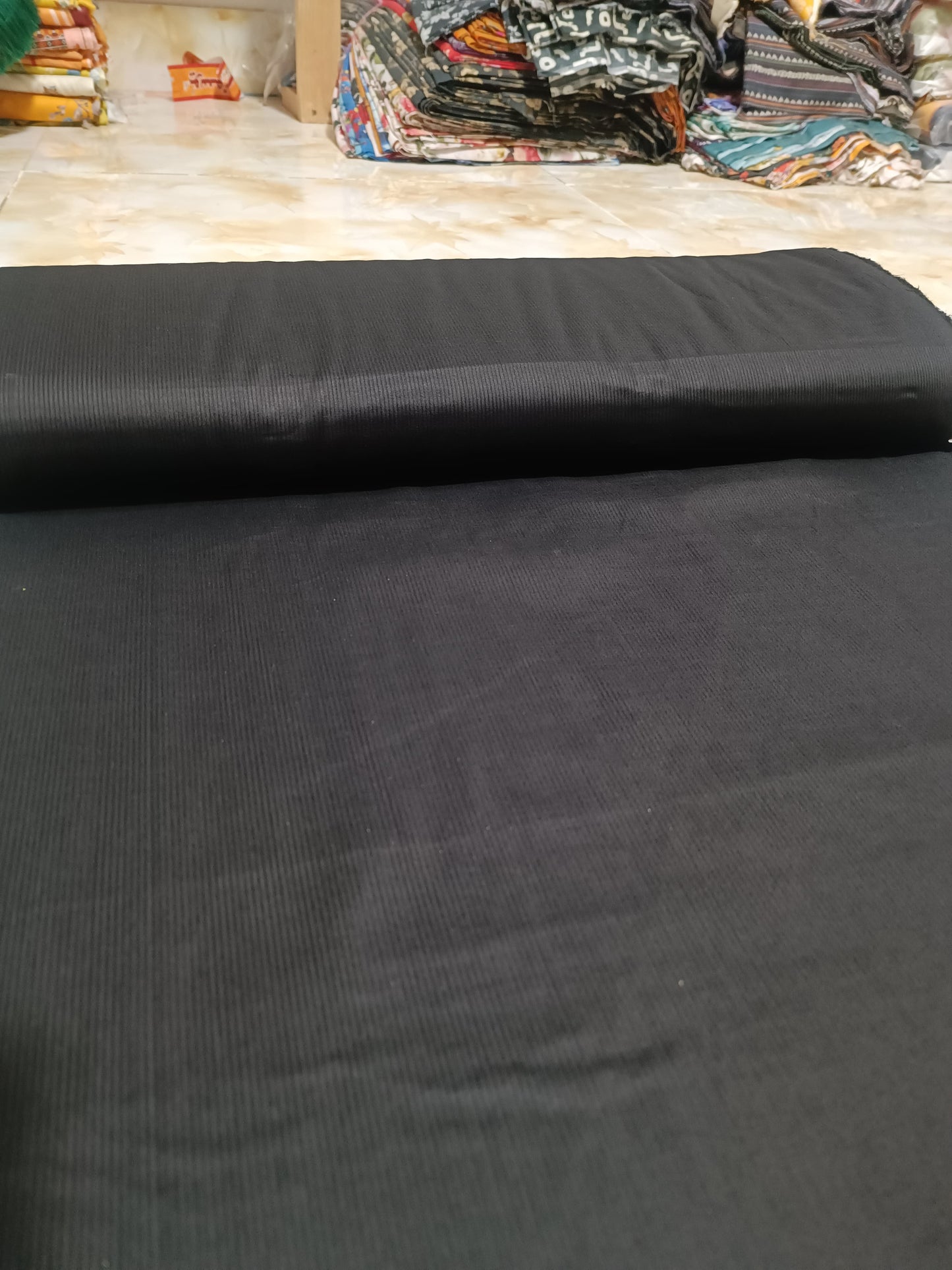 PLAIN INDIAN DORIYA TROUSER IN JET BLACK
