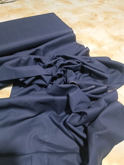 PLAIN SLUB LAWN TROUSERS IN NAVY BLUE