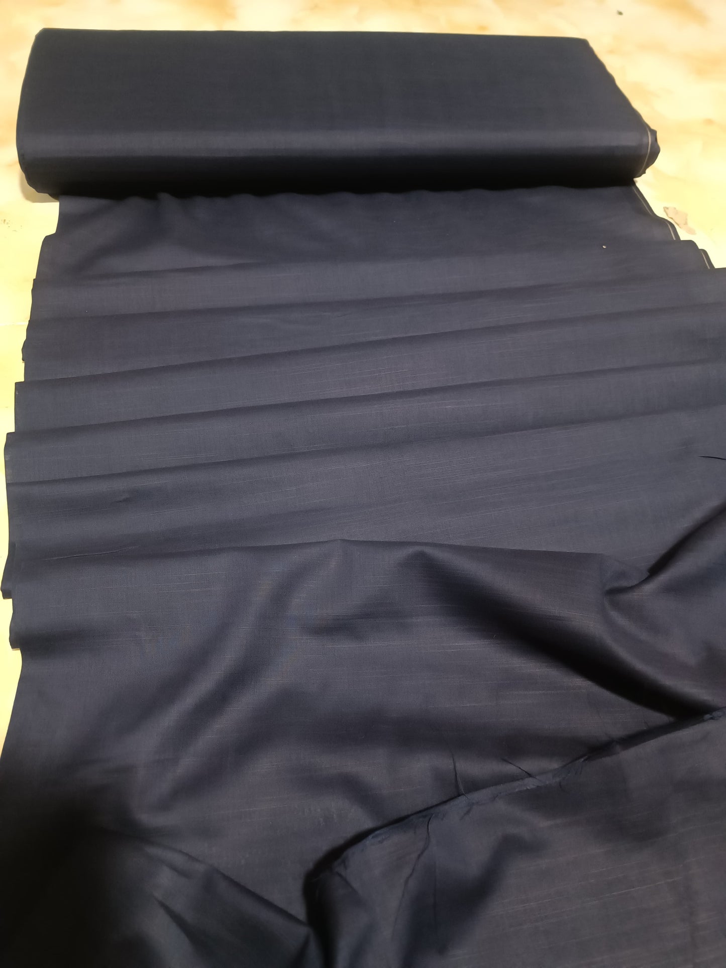 PLAIN SLUB LAWN TROUSERS IN NAVY BLUE