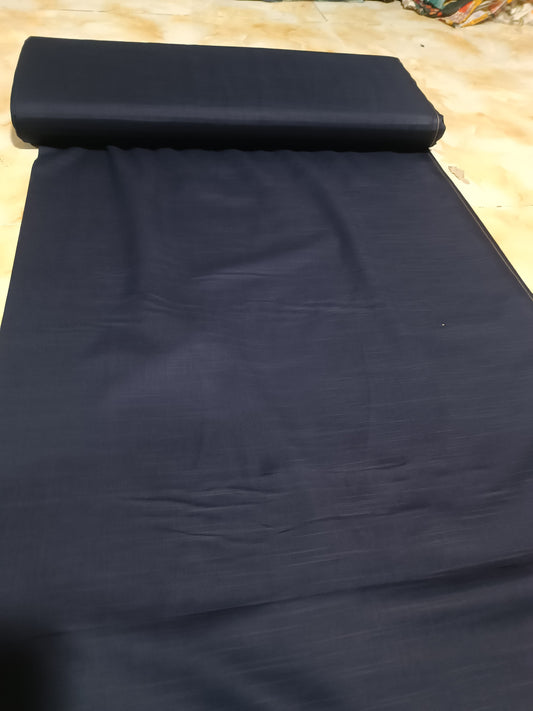 PLAIN SLUB LAWN TROUSERS IN NAVY BLUE