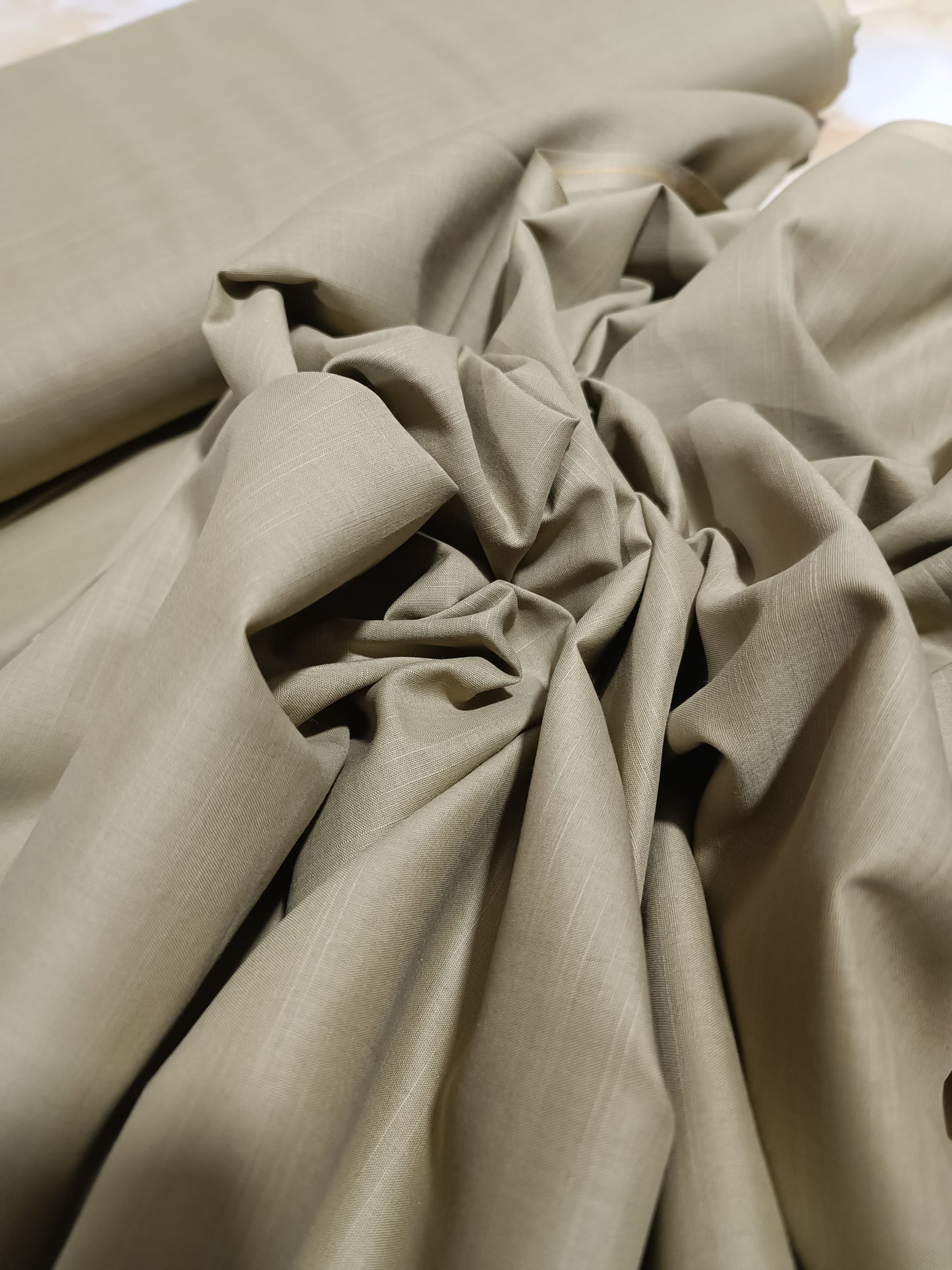 PLAIN SLUB LAWN TROUSERS IN SKIN