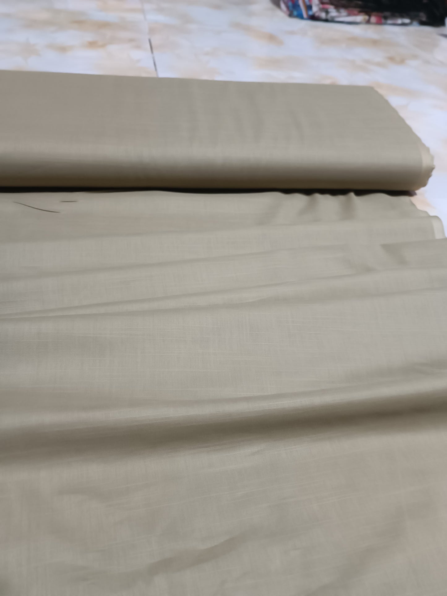 PLAIN SLUB LAWN TROUSERS IN SKIN